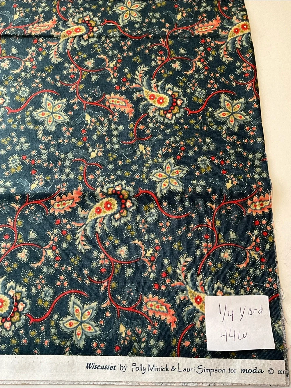Quilting Sewing Material Lot Moda Fabrics #55015 Blues Red Brown Paisley - Picture 4 of 8